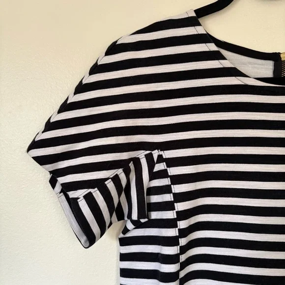 J. Crew Black and White Striped Midi Dress Size Small - Picture 3 of 13